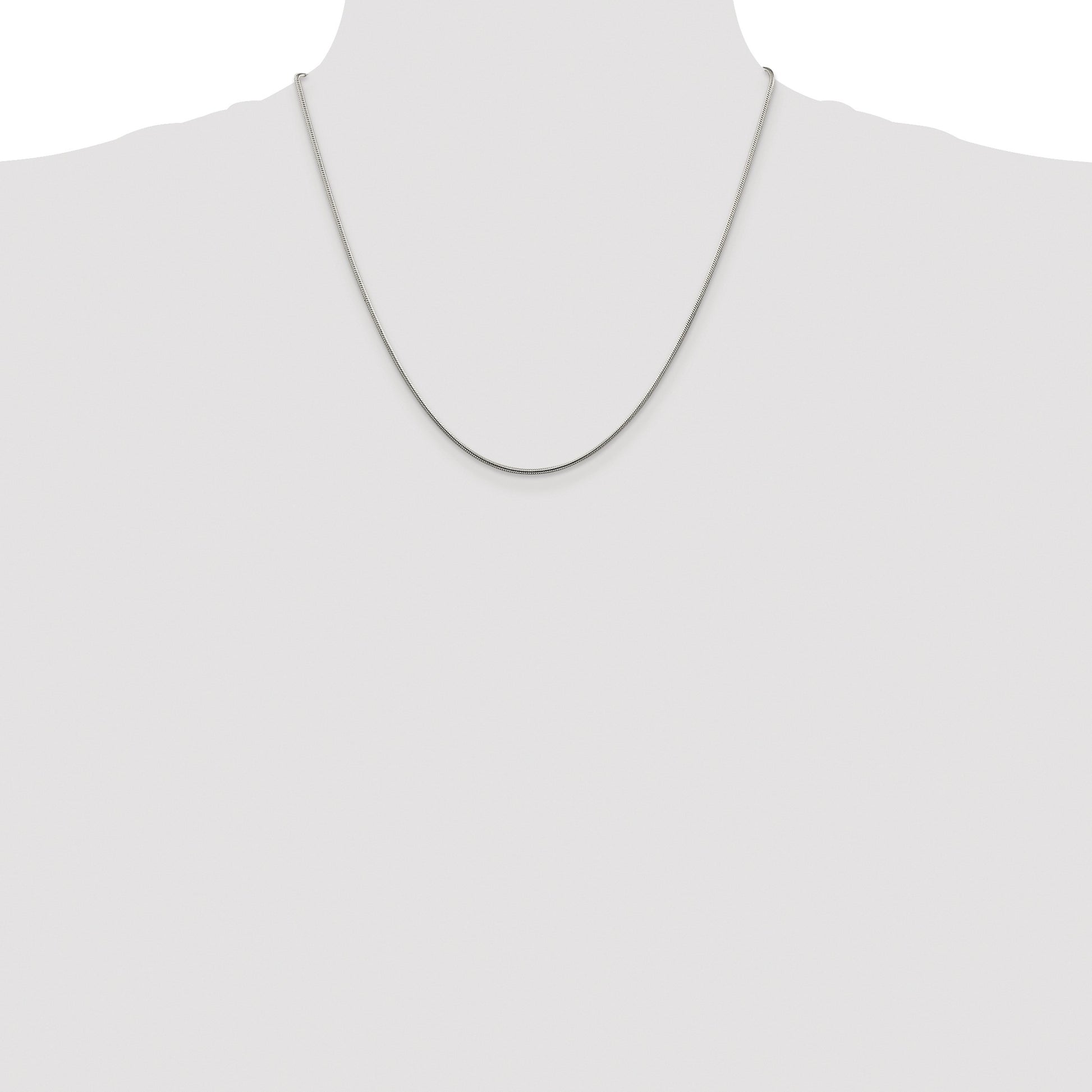 Sterling Silver Rhodium-plated 1.25mm Snake Chain