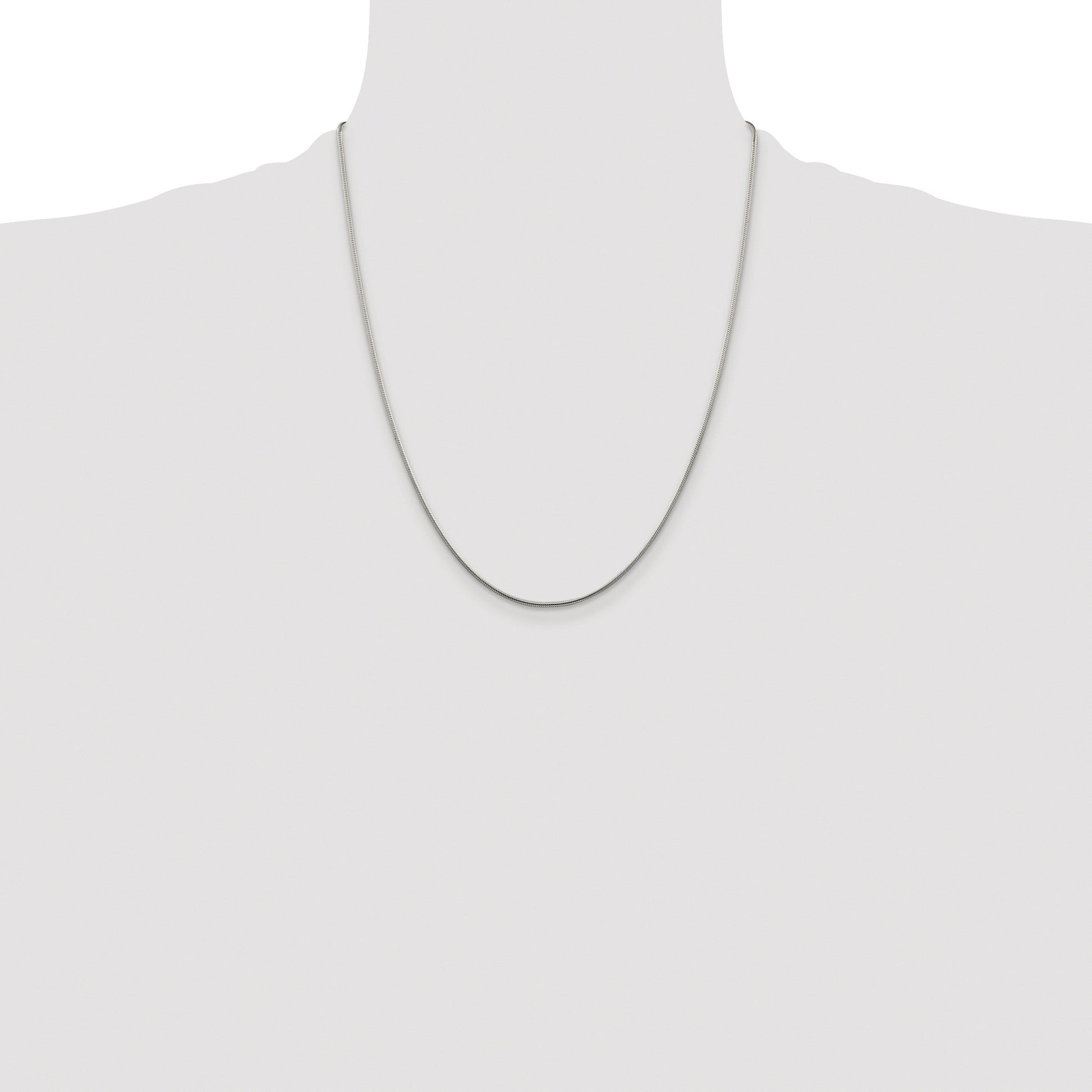 Sterling Silver Rhodium-plated 1.25mm Snake Chain