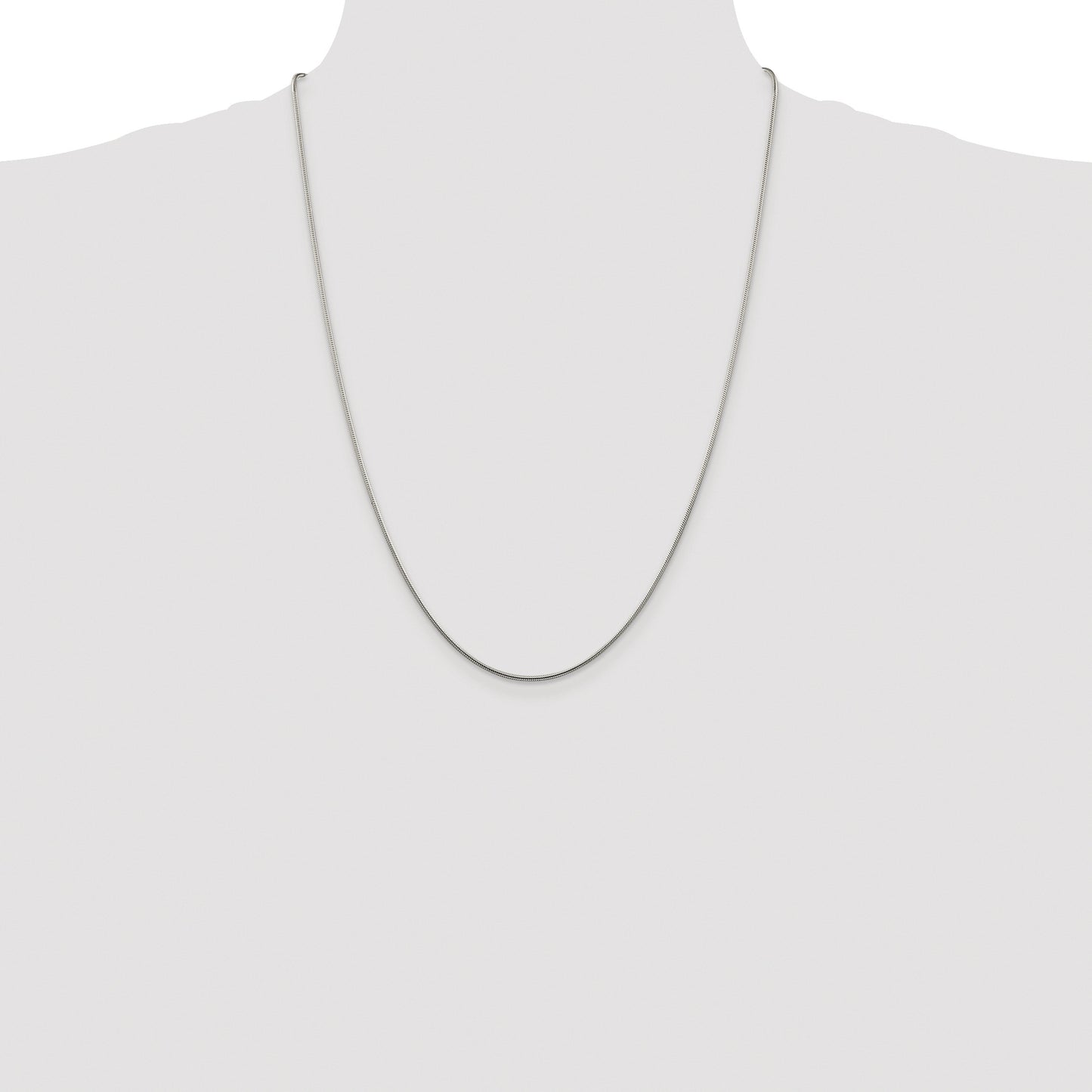 Sterling Silver Rhodium-plated 1.25mm Snake Chain