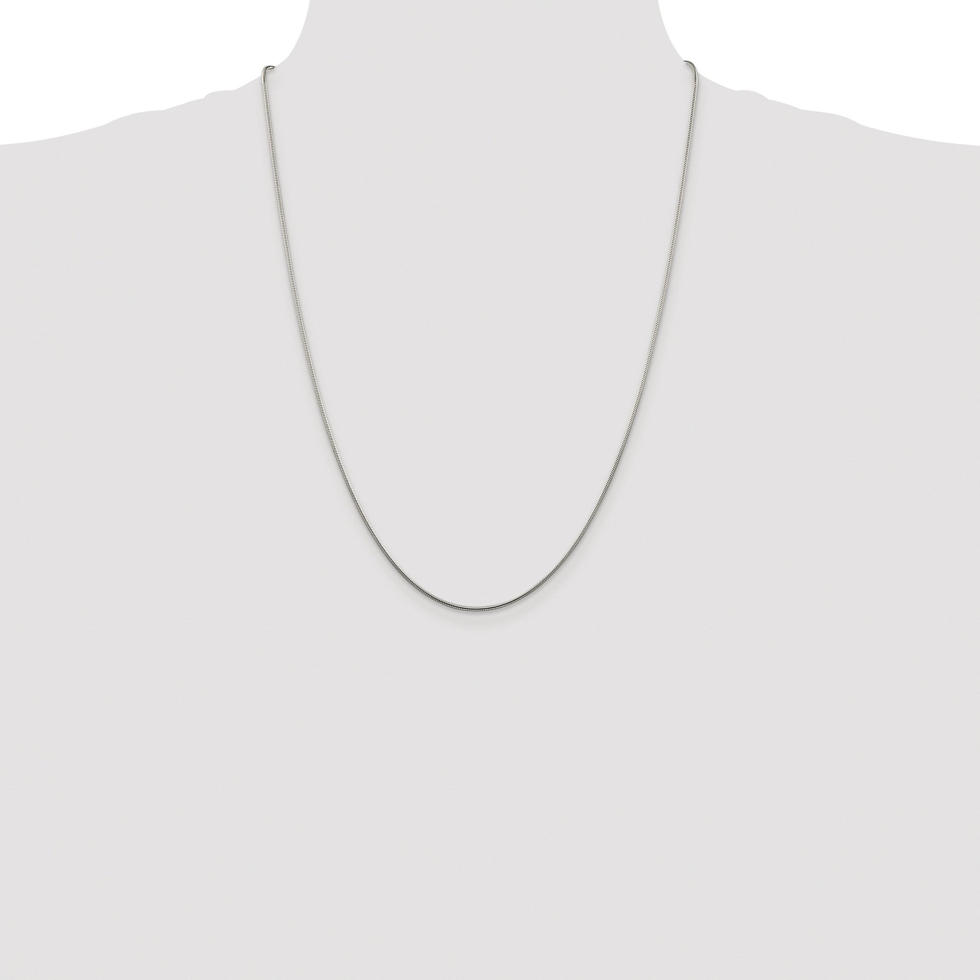 Sterling Silver Rhodium-plated 1.25mm Snake Chain