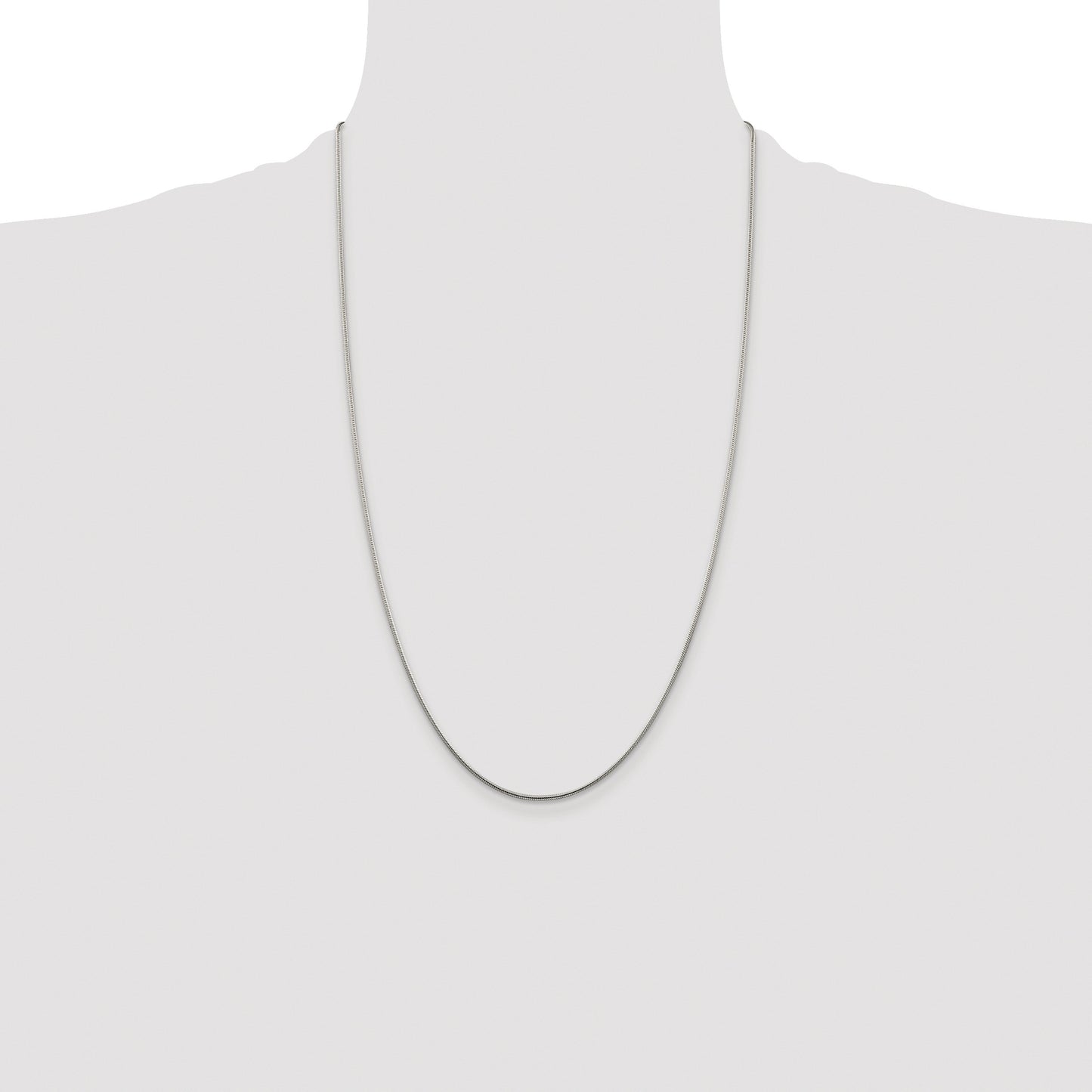 Sterling Silver Rhodium-plated 1.25mm Snake Chain