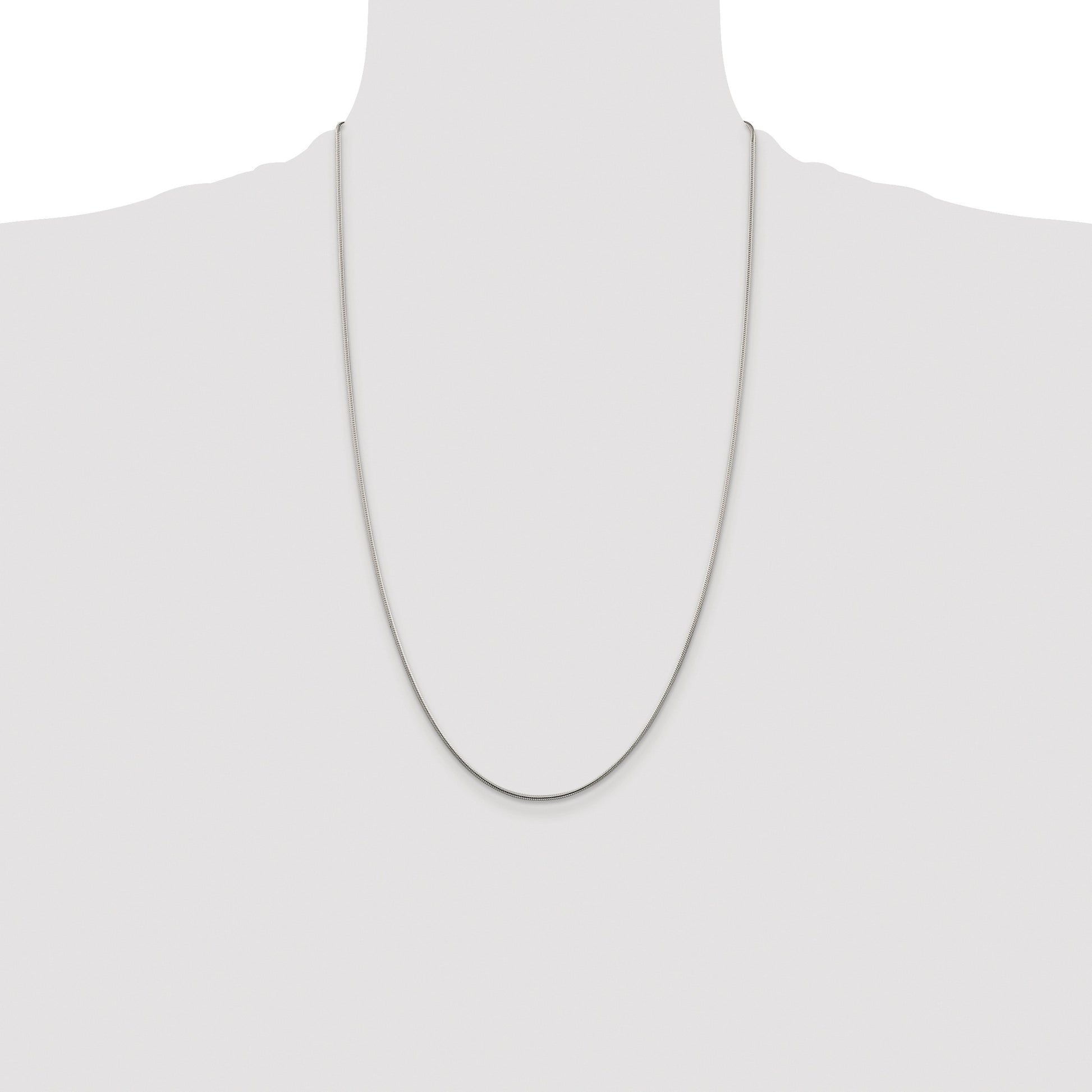 Sterling Silver Rhodium-plated 1.25mm Snake Chain