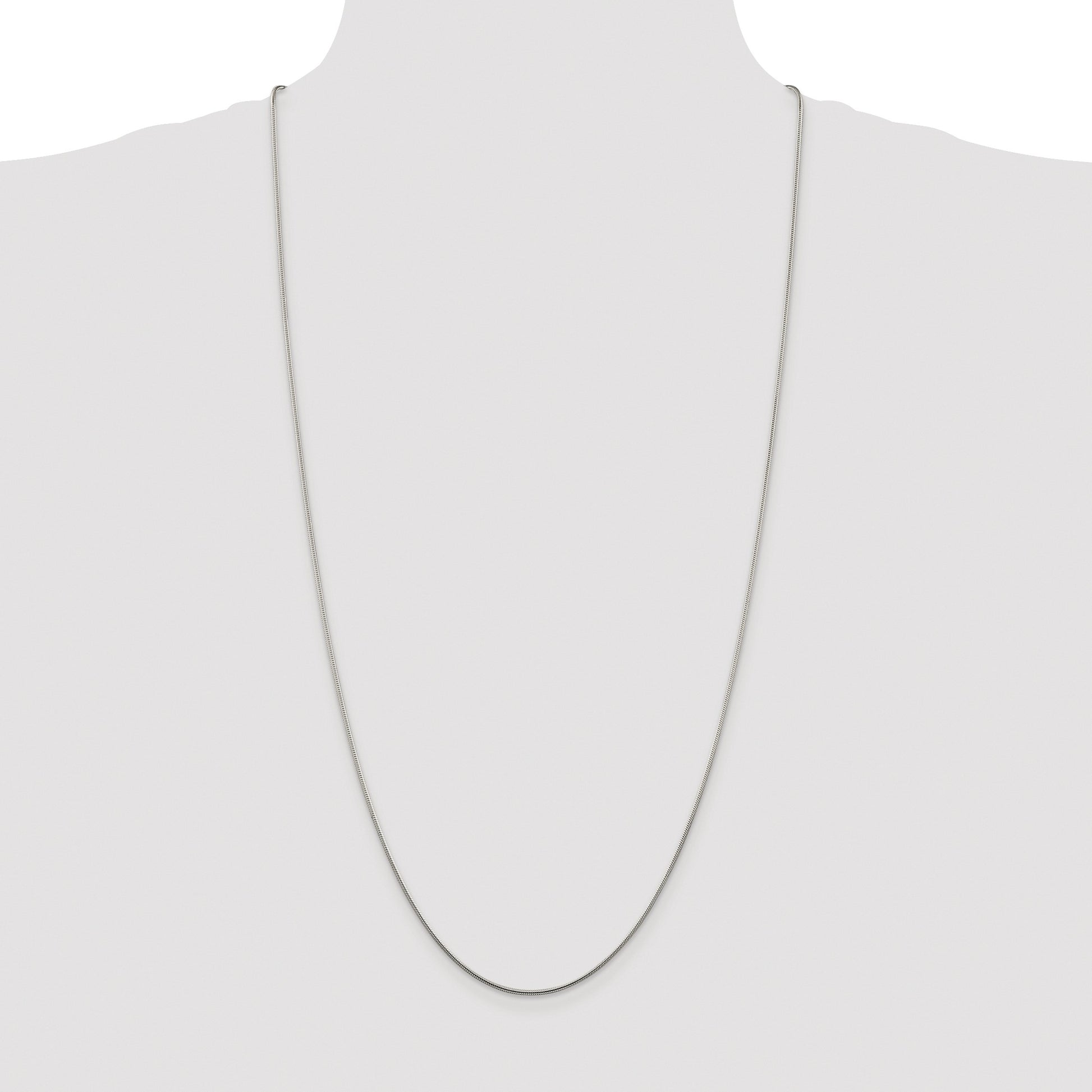 Sterling Silver Rhodium-plated 1.25mm Snake Chain