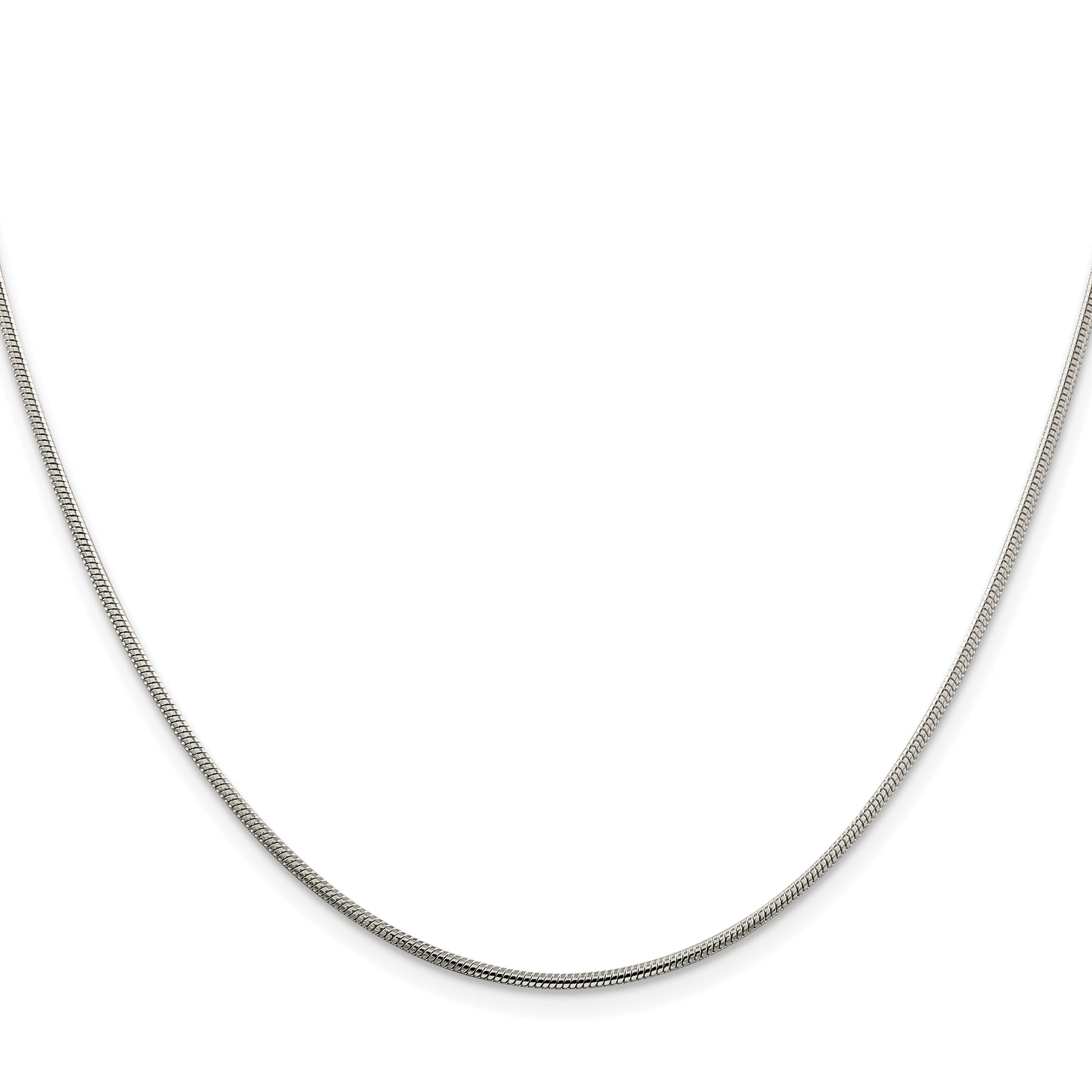 Sterling Silver Rhodium-plated 1.5mm Snake Chain Necklace