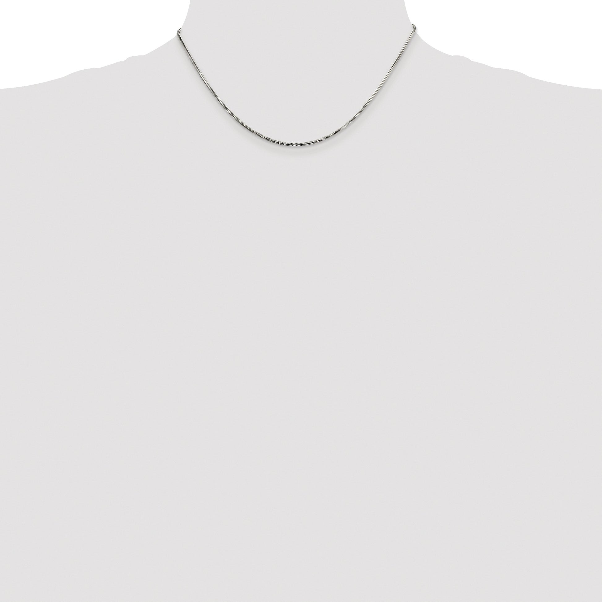 Sterling Silver Rhodium-plated 1.5mm Snake Chain