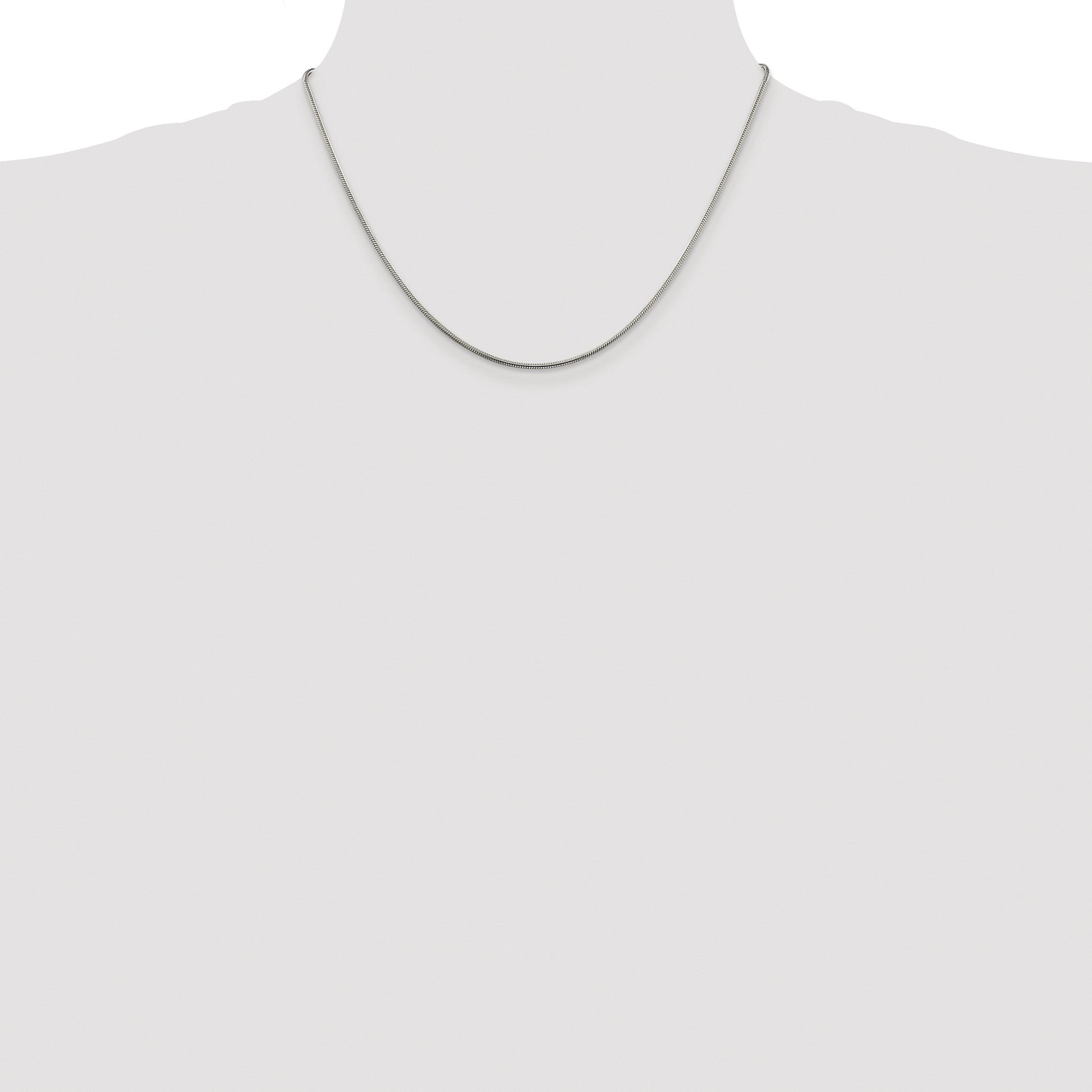 Sterling Silver Rhodium-plated 1.5mm Snake Chain