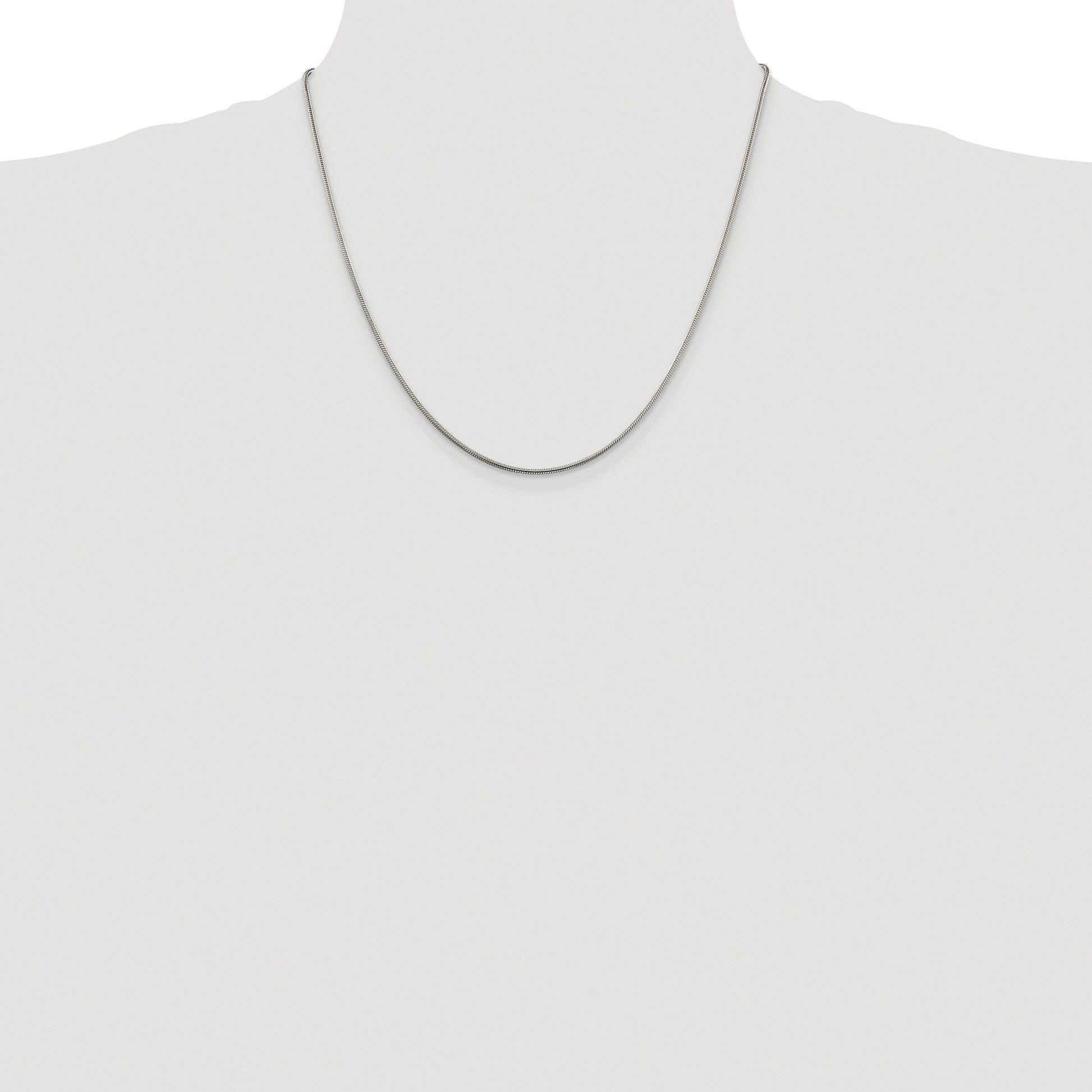 Sterling Silver Rhodium-plated 1.5mm Snake Chain