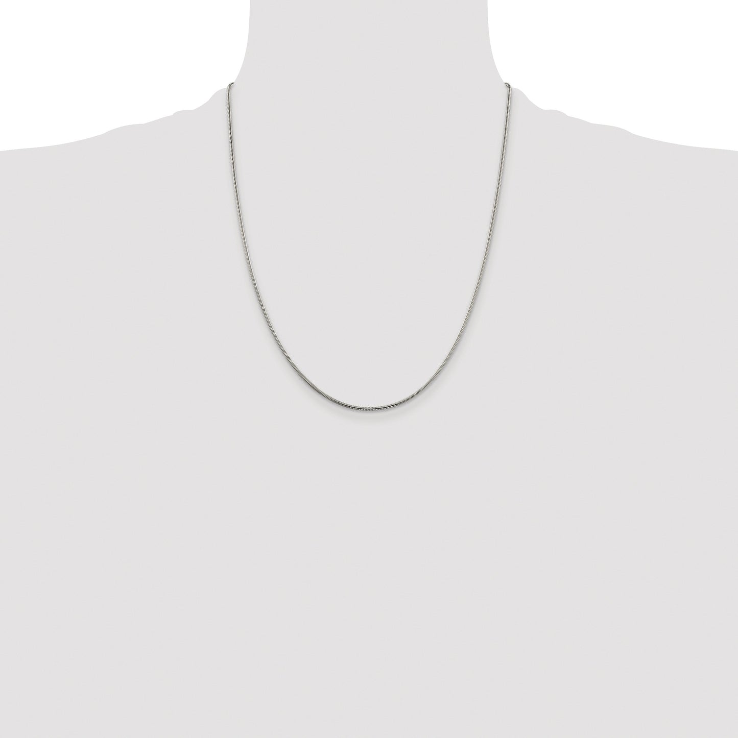 Sterling Silver Rhodium-plated 1.5mm Snake Chain