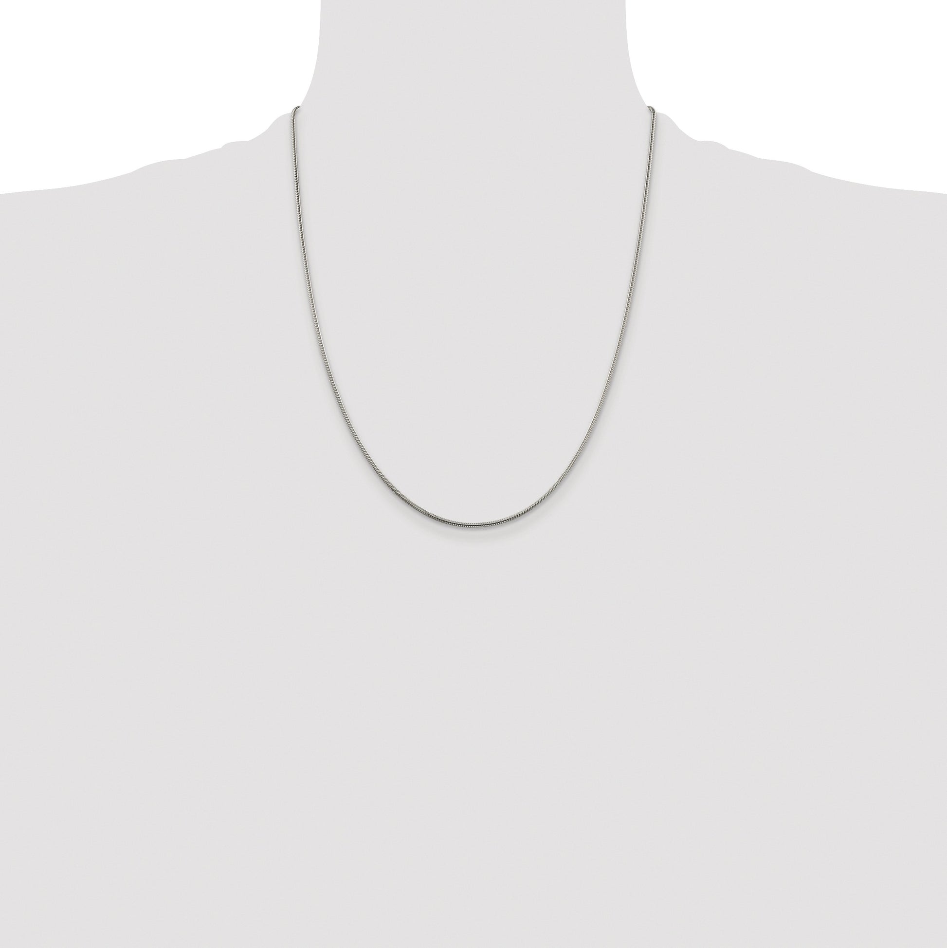 Sterling Silver Rhodium-plated 1.5mm Snake Chain