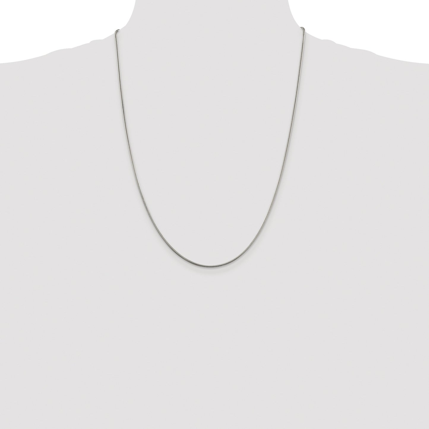 Sterling Silver Rhodium-plated 1.5mm Snake Chain