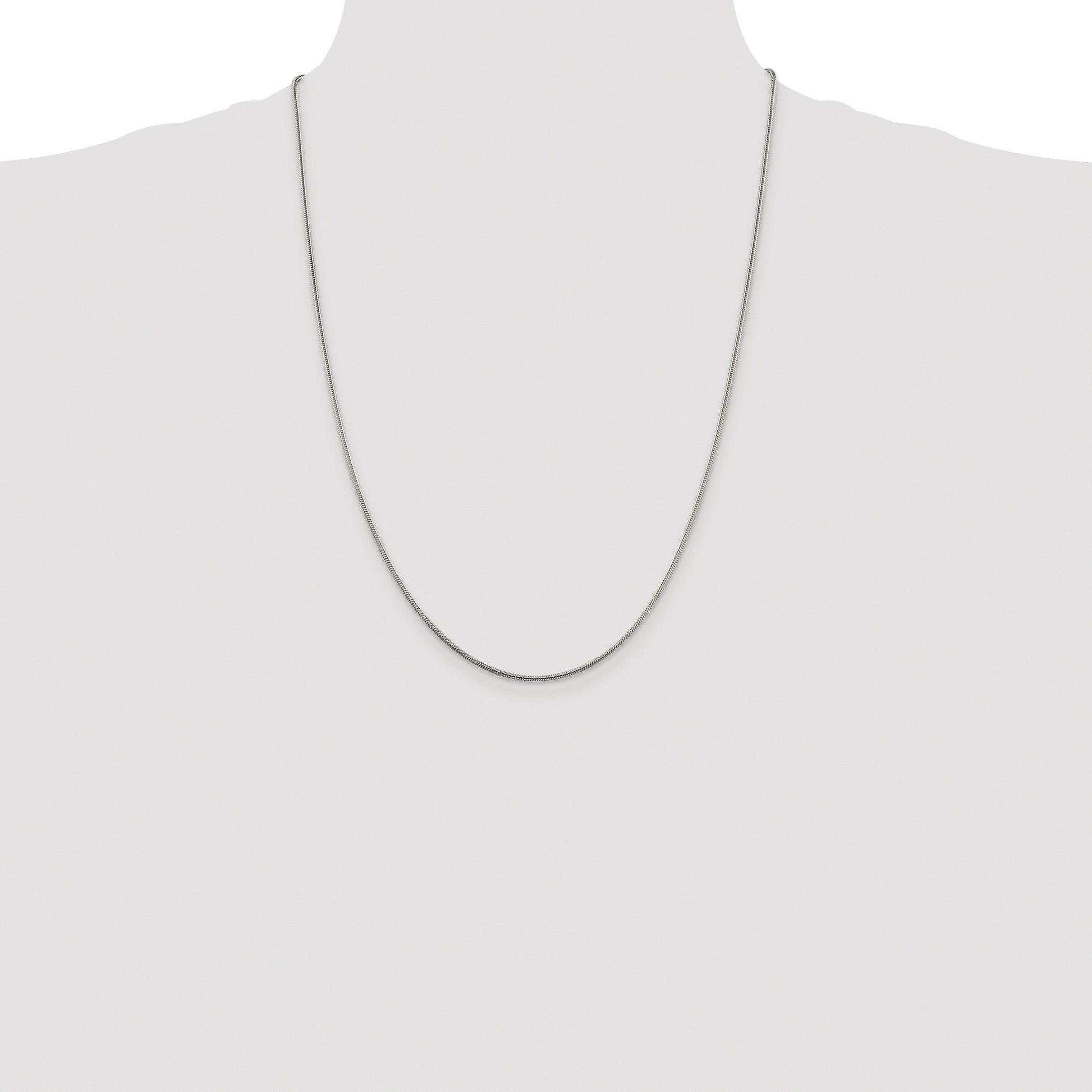 Sterling Silver Rhodium-plated 1.5mm Snake Chain