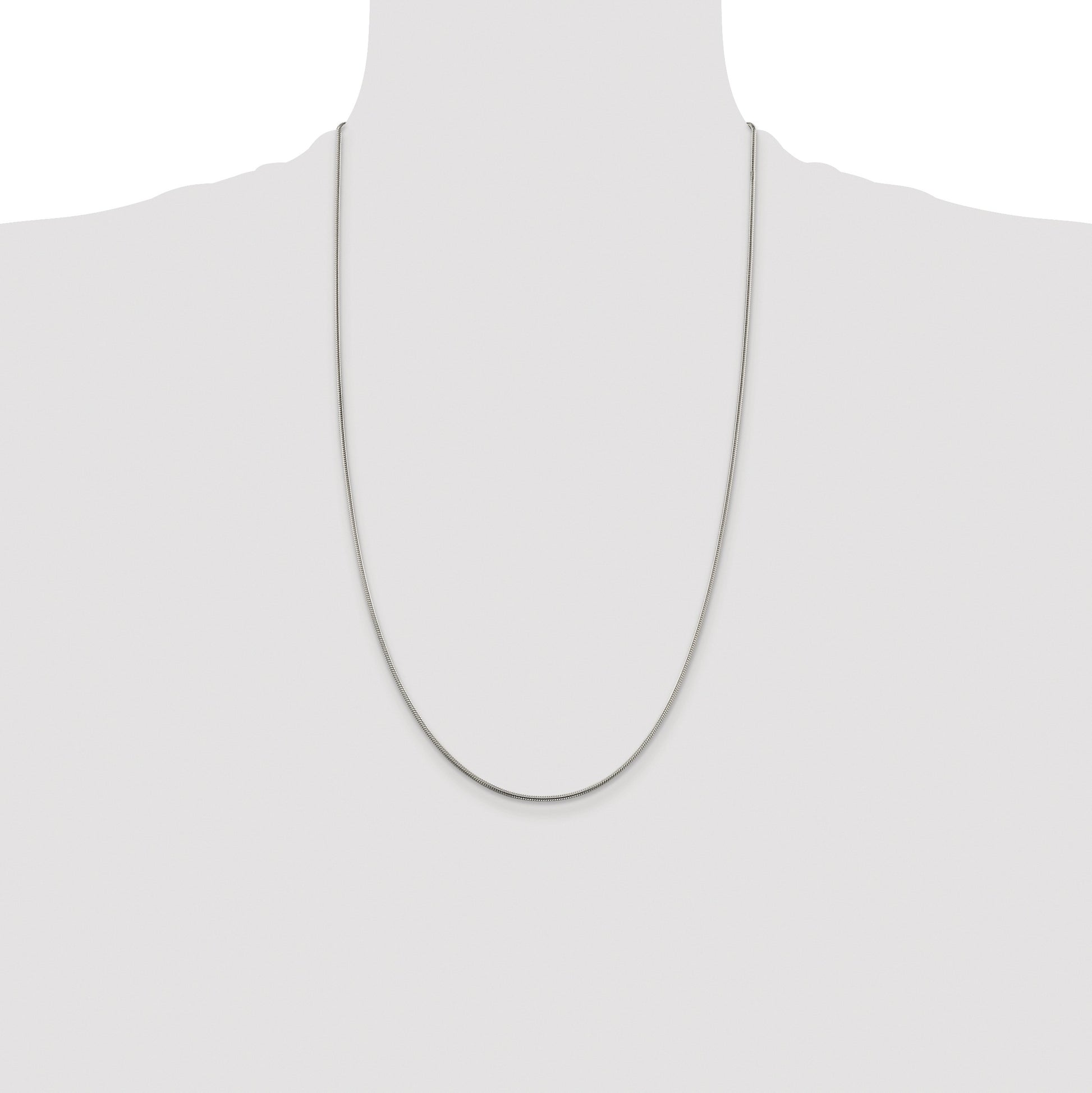 Sterling Silver Rhodium-plated 1.5mm Snake Chain