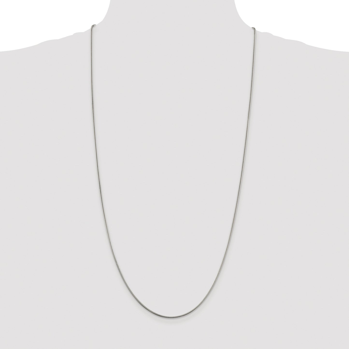 Sterling Silver Rhodium-plated 1.5mm Snake Chain