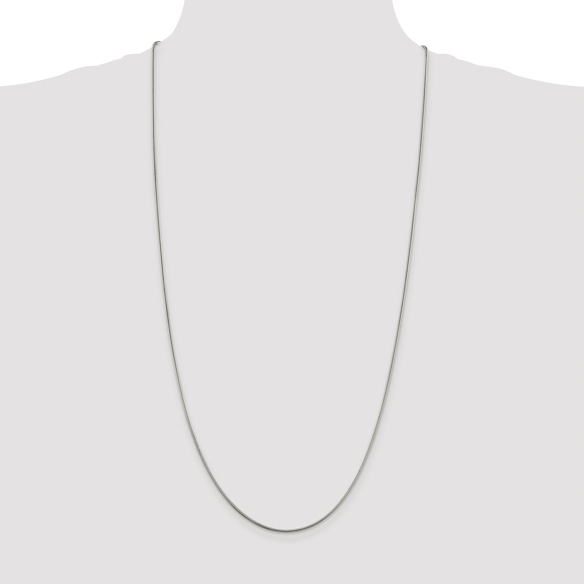 Sterling Silver Rhodium-plated 1.5mm Snake Chain