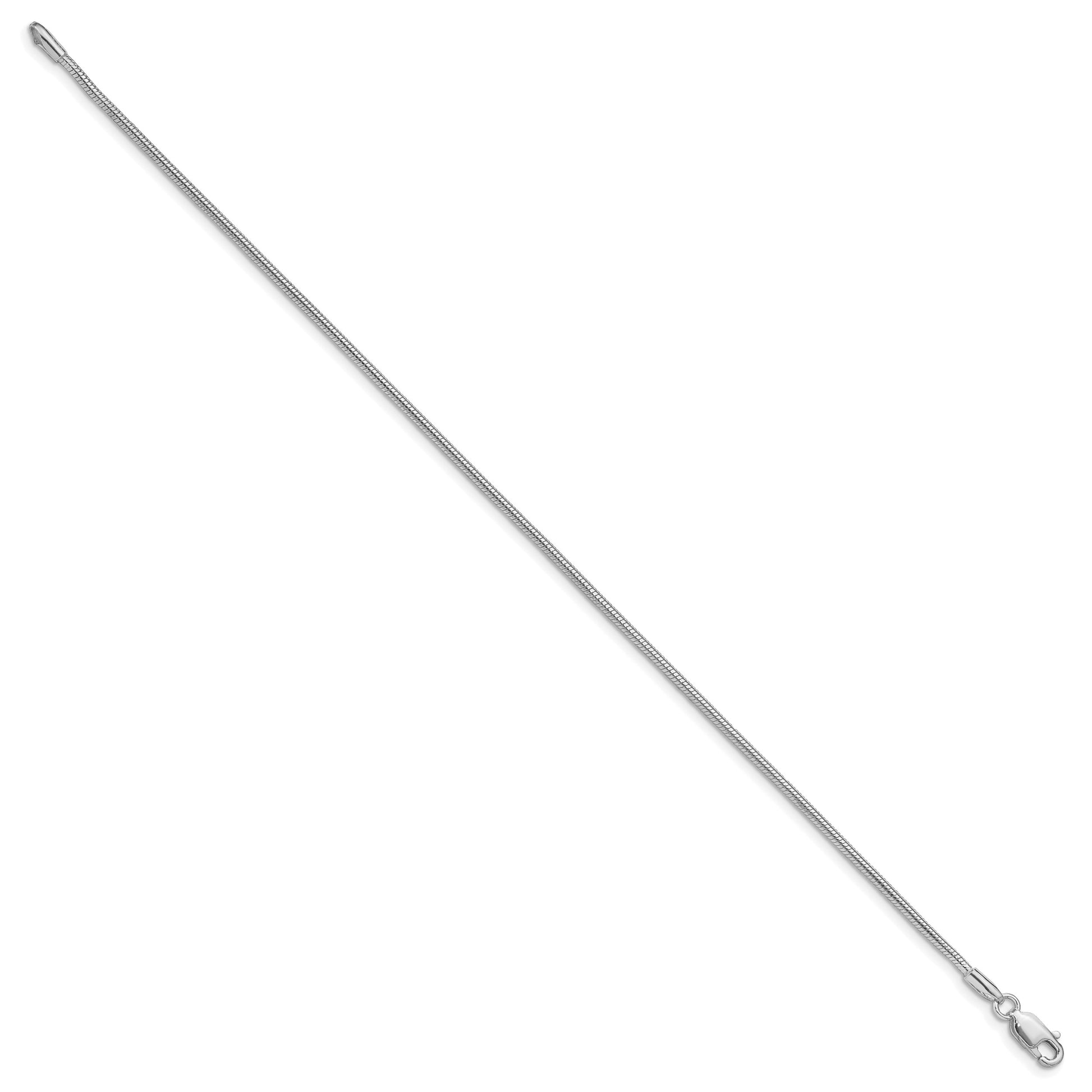 Sterling Silver Rhodium-plated 1.5mm Snake Chain