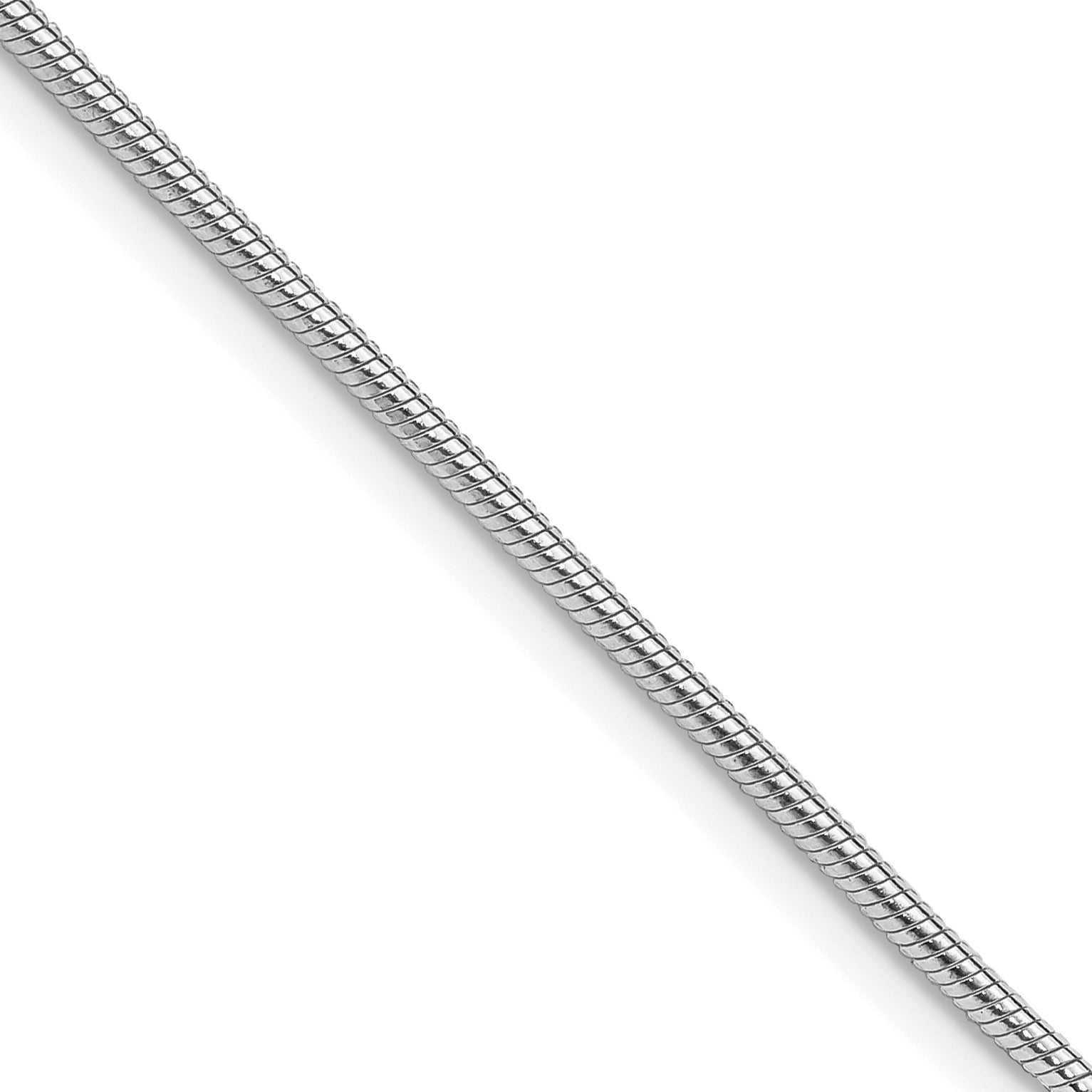 Sterling Silver Rhodium-plated 1.5mm Snake Chain Necklace