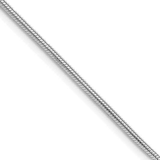 Sterling Silver Rhodium-plated 1.5mm Snake Chain Necklace