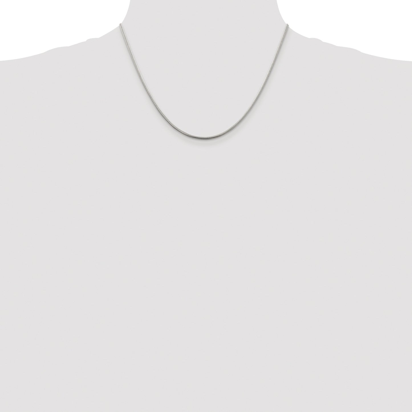 Sterling Silver Rhodium-plated 1.75mm Snake Chain