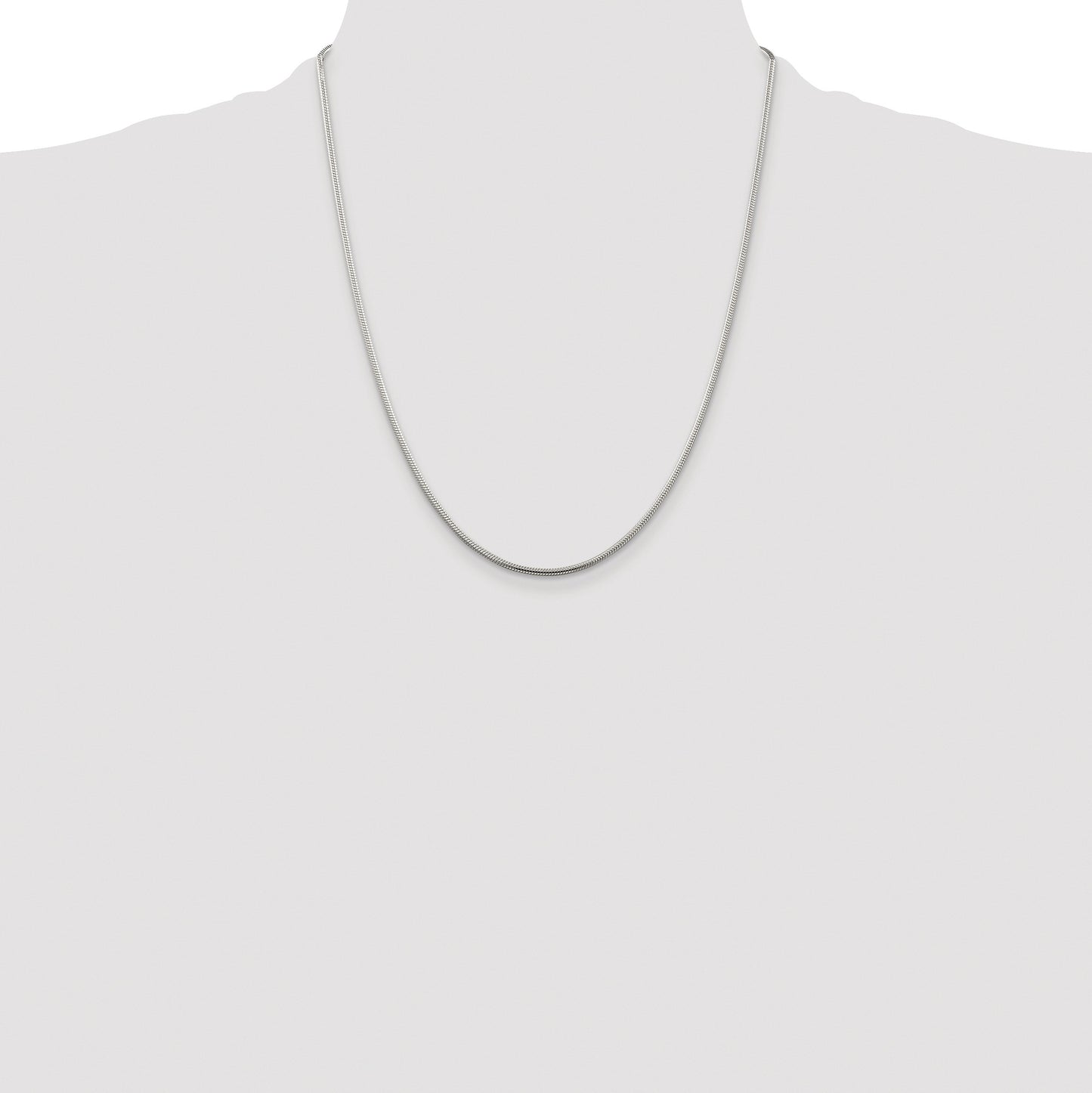 Sterling Silver Rhodium-plated 1.75mm Snake Chain