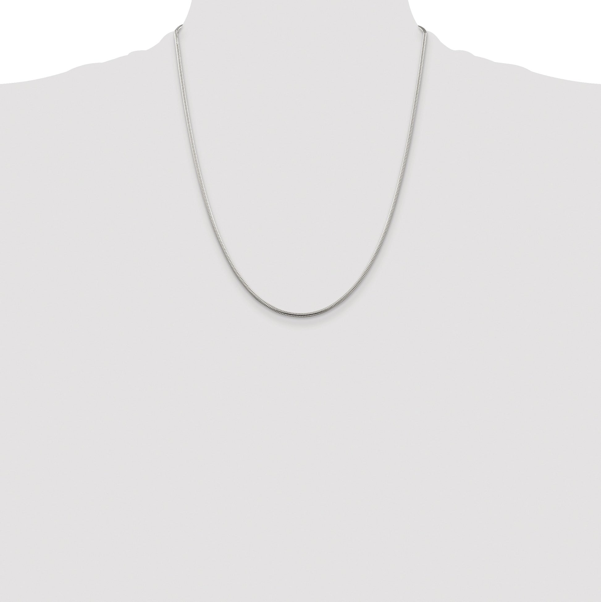 Sterling Silver Rhodium-plated 1.75mm Snake Chain