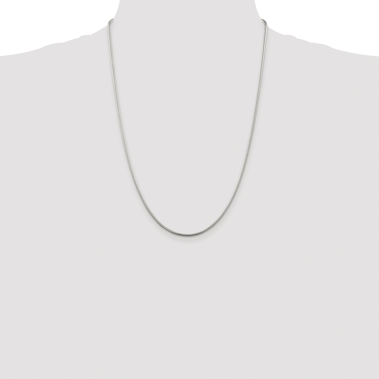 Sterling Silver Rhodium-plated 1.75mm Snake Chain