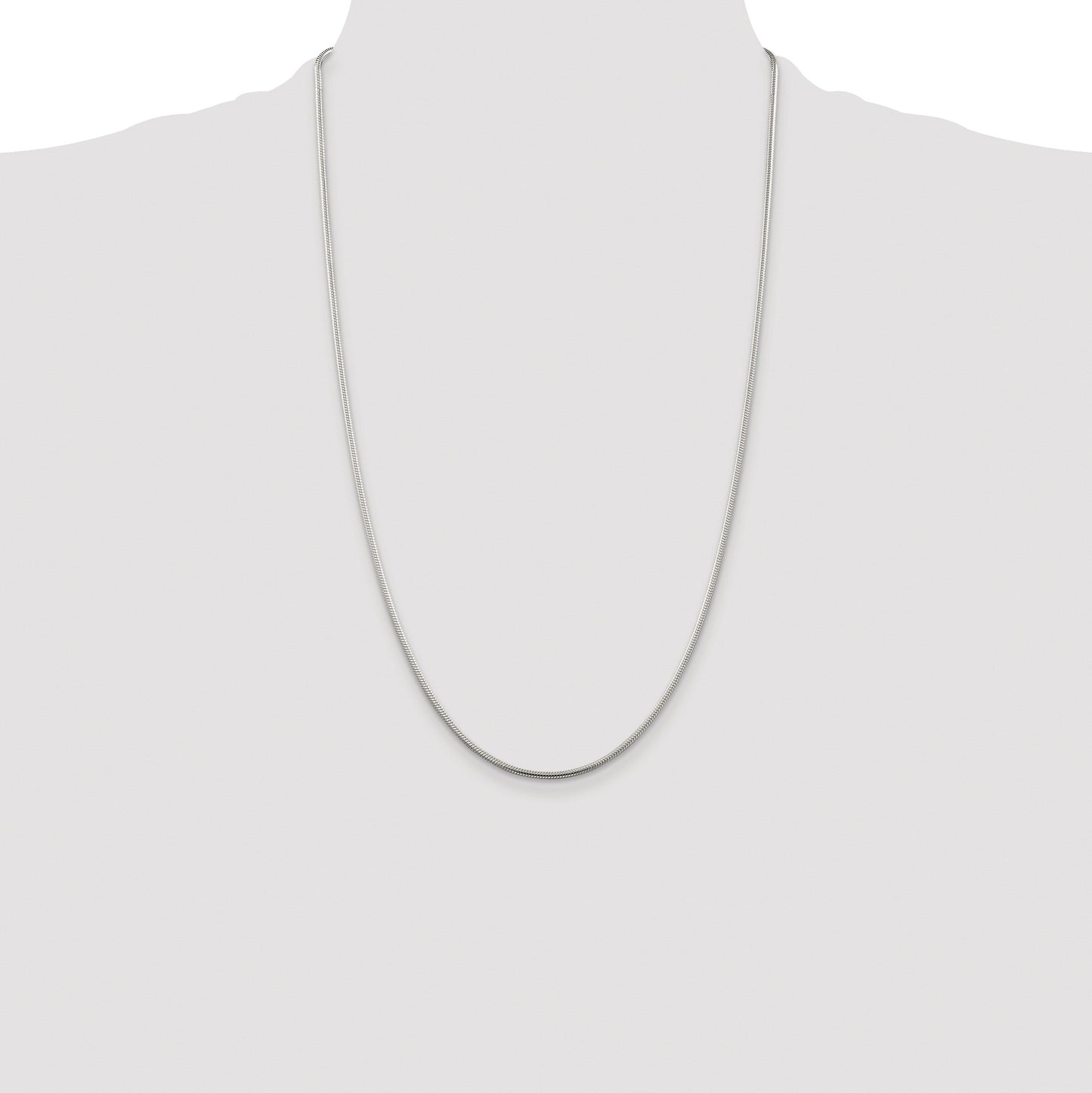 Sterling Silver Rhodium-plated 1.75mm Snake Chain