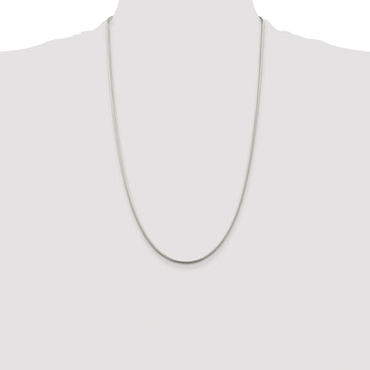Sterling Silver Rhodium-plated 1.75mm Snake Chain