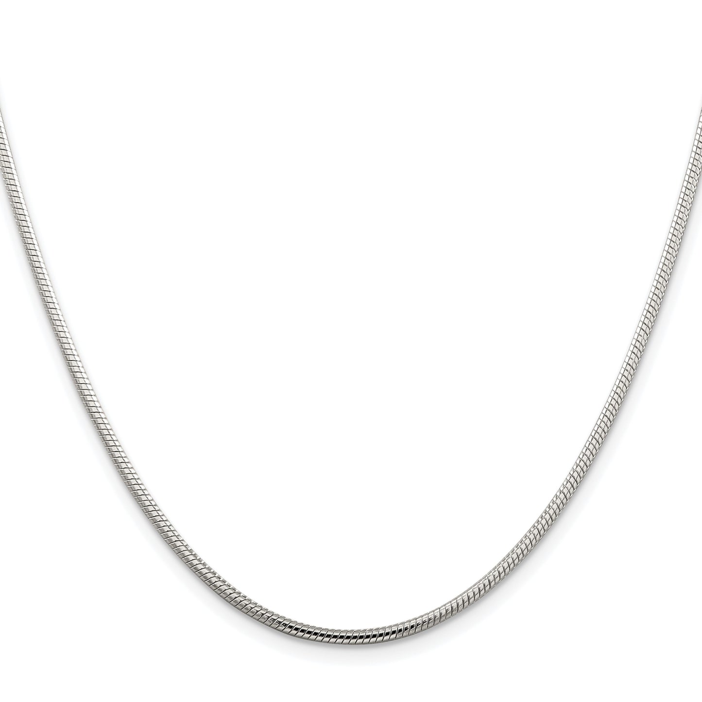 Sterling Silver Rhodium-plated 2mm Snake Chain