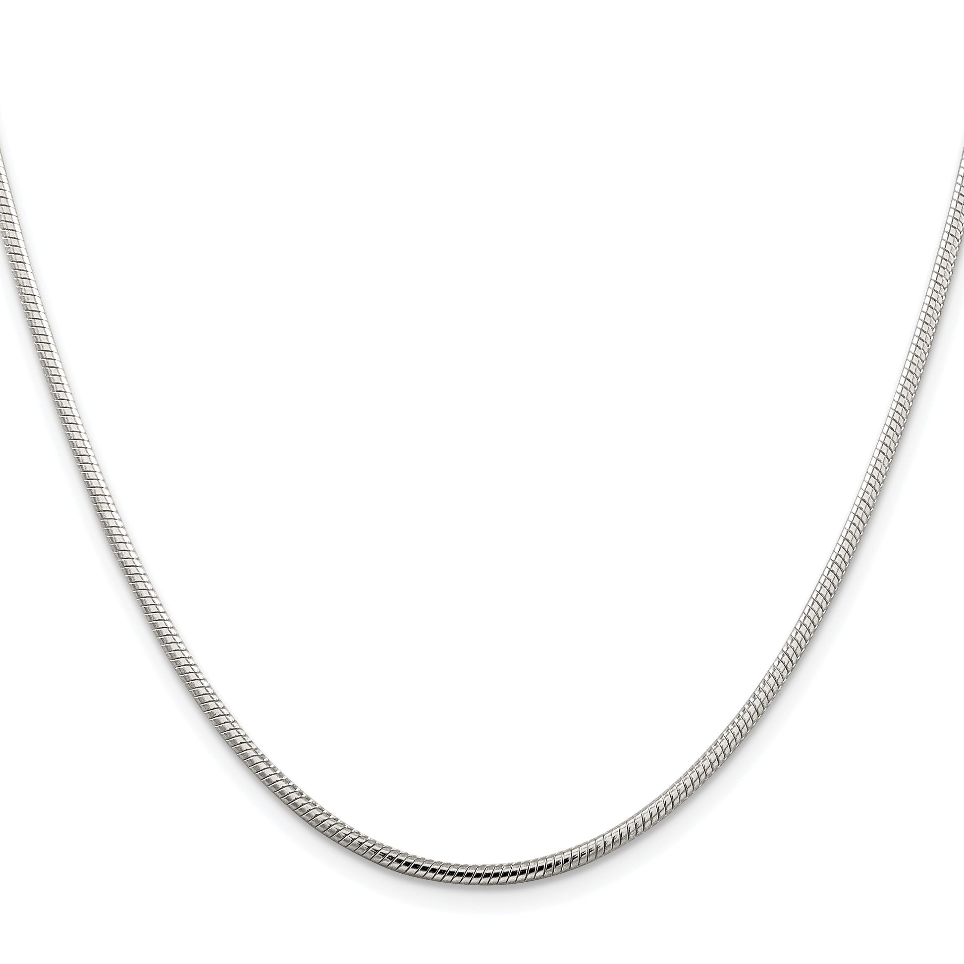 Sterling Silver Rhodium-plated 2mm Snake Chain