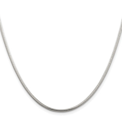 Sterling Silver Rhodium-plated 2mm Snake Chain