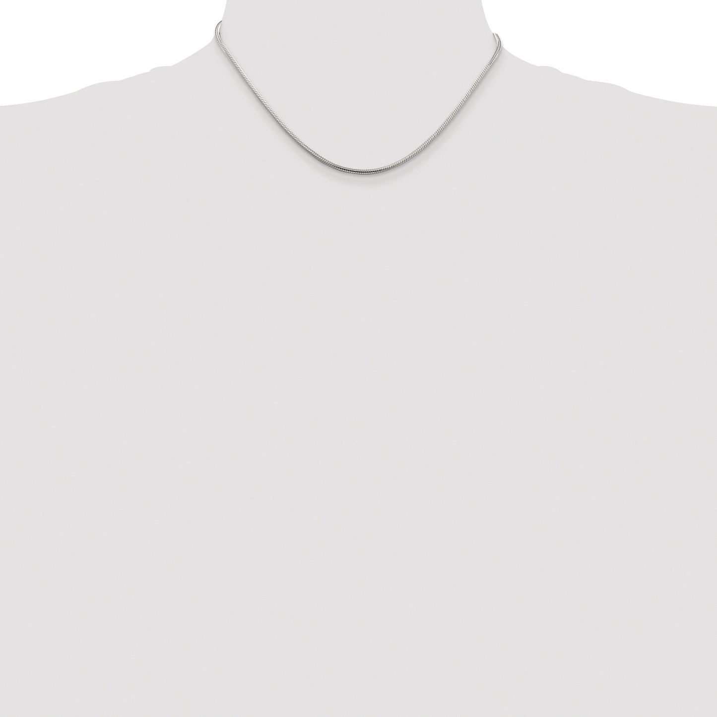 Sterling Silver Rhodium-plated 2mm Snake Chain