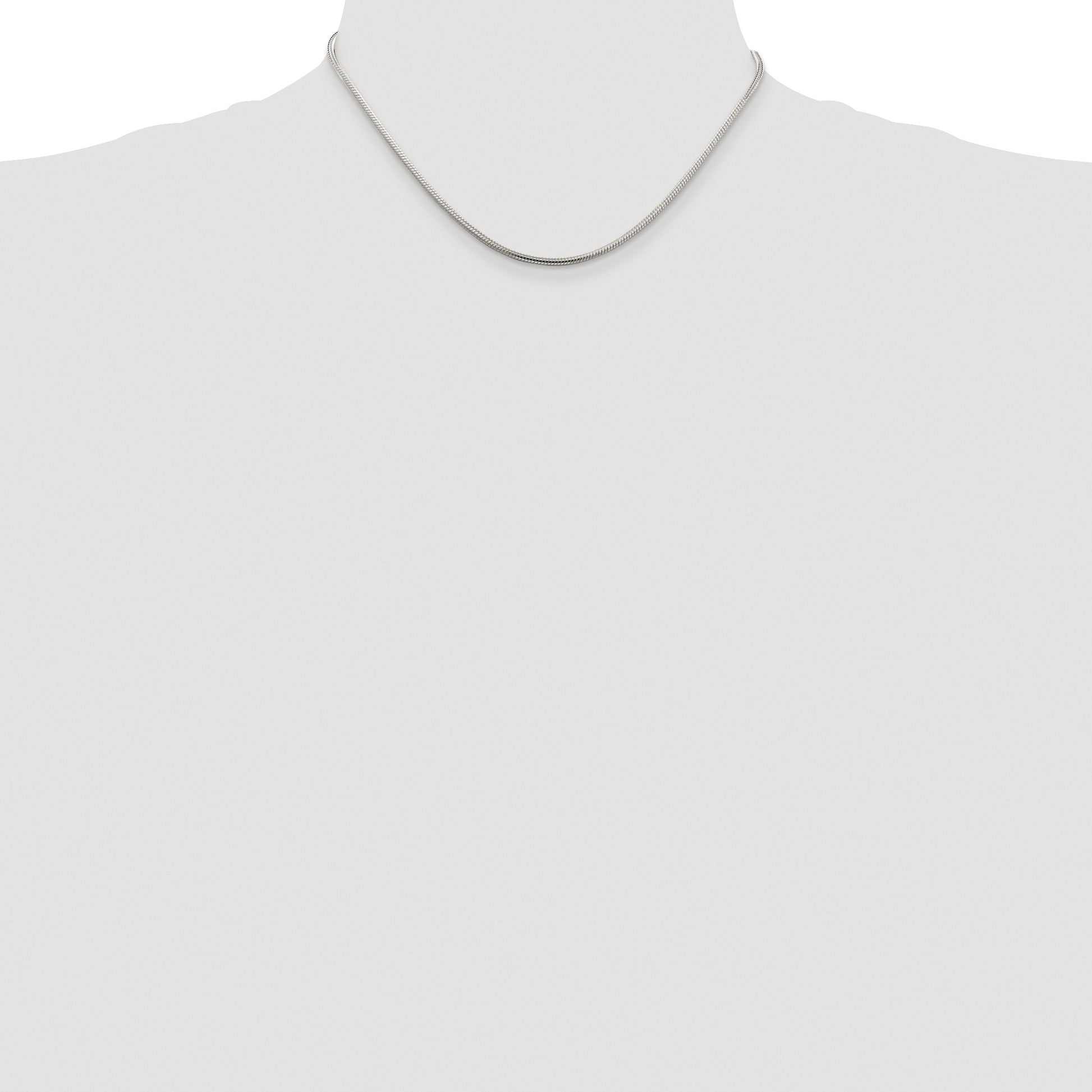 Sterling Silver Rhodium-plated 2mm Snake Chain