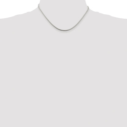 Sterling Silver Rhodium-plated 2mm Snake Chain