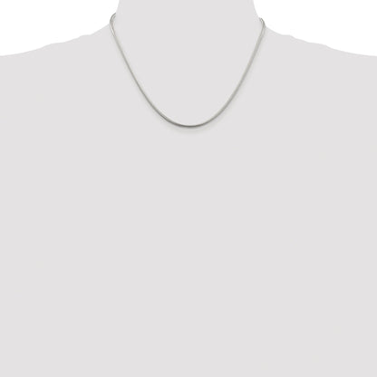 Sterling Silver Rhodium-plated 2mm Snake Chain