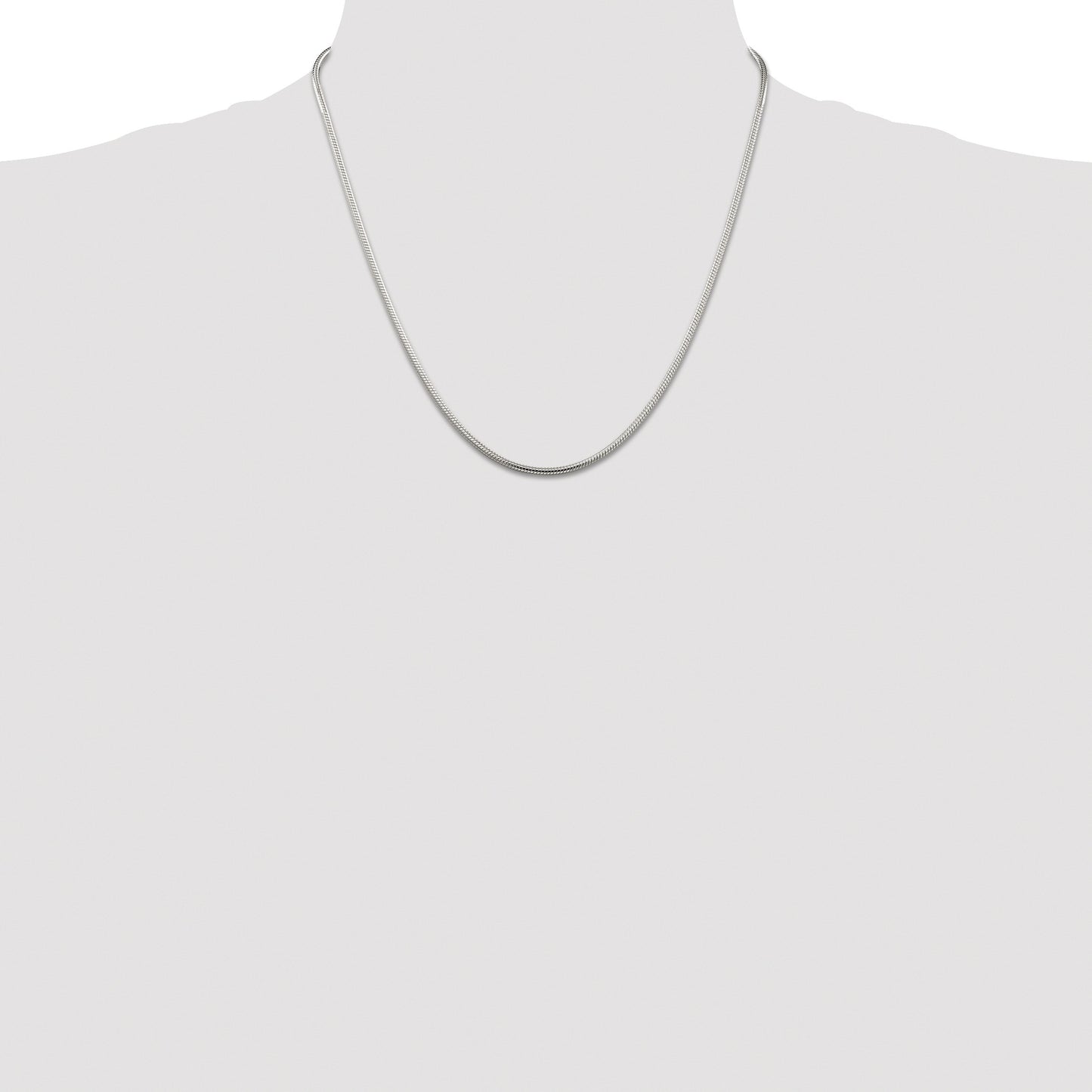 Sterling Silver Rhodium-plated 2mm Snake Chain