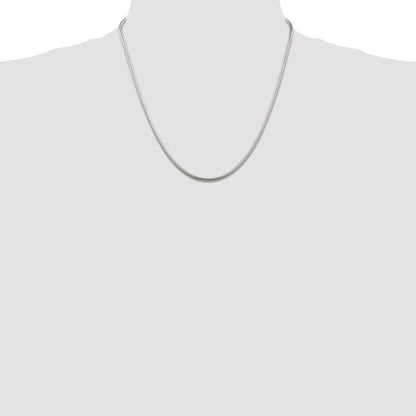Sterling Silver Rhodium-plated 2mm Snake Chain