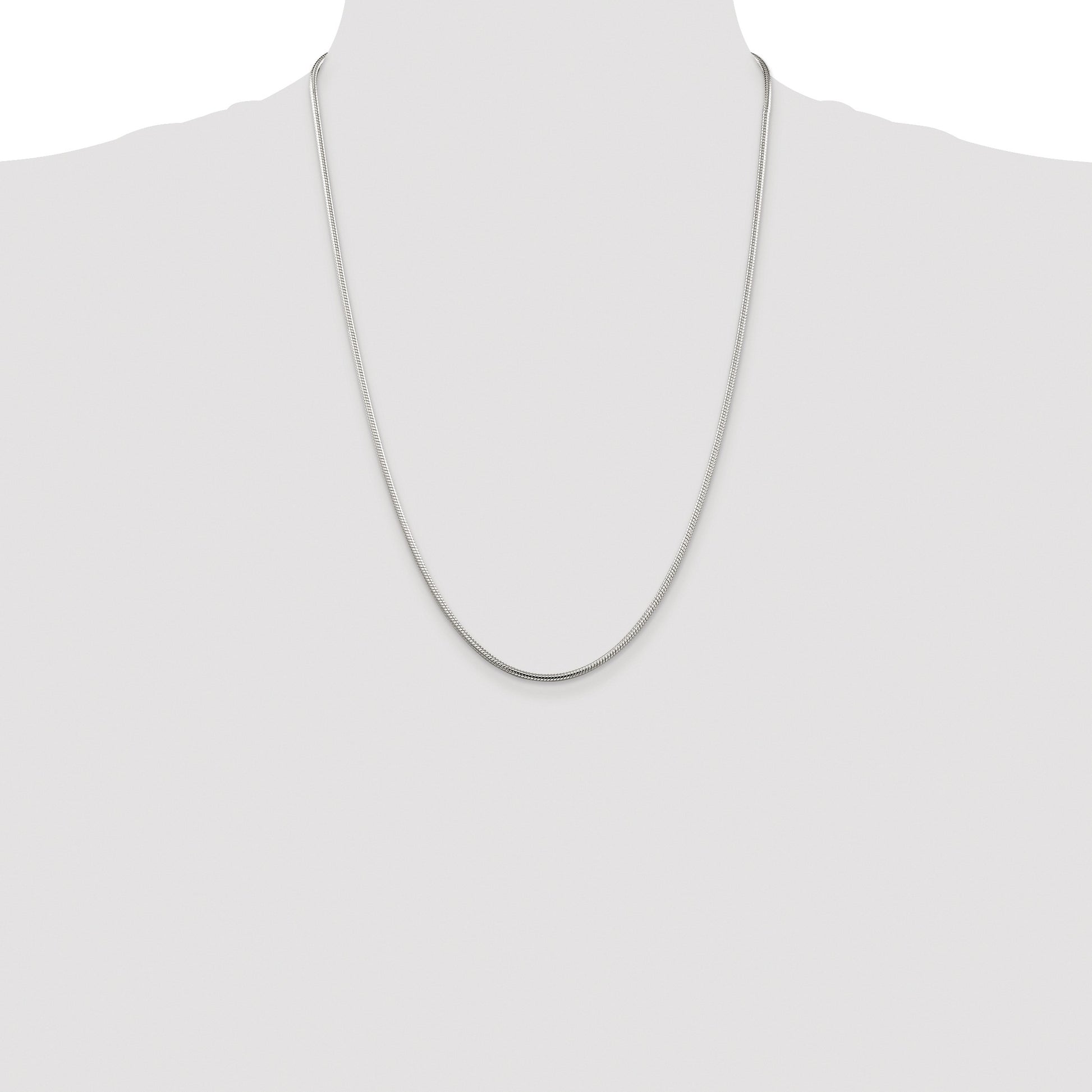 Sterling Silver Rhodium-plated 2mm Snake Chain