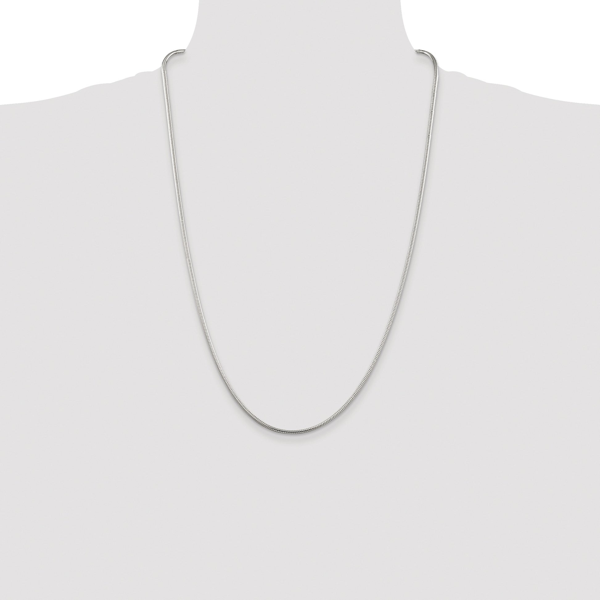 Sterling Silver Rhodium-plated 2mm Snake Chain