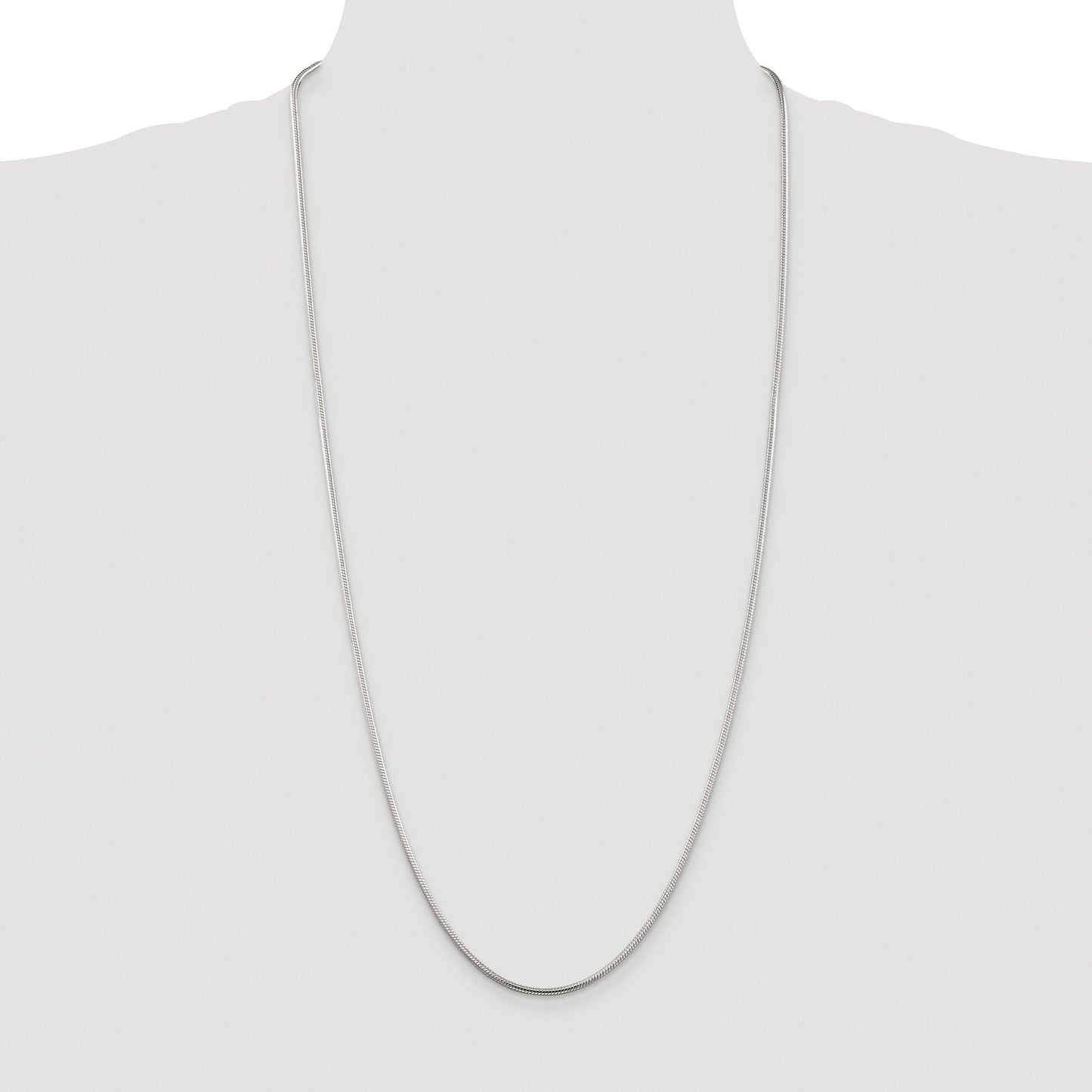 Sterling Silver Rhodium-plated 2mm Snake Chain