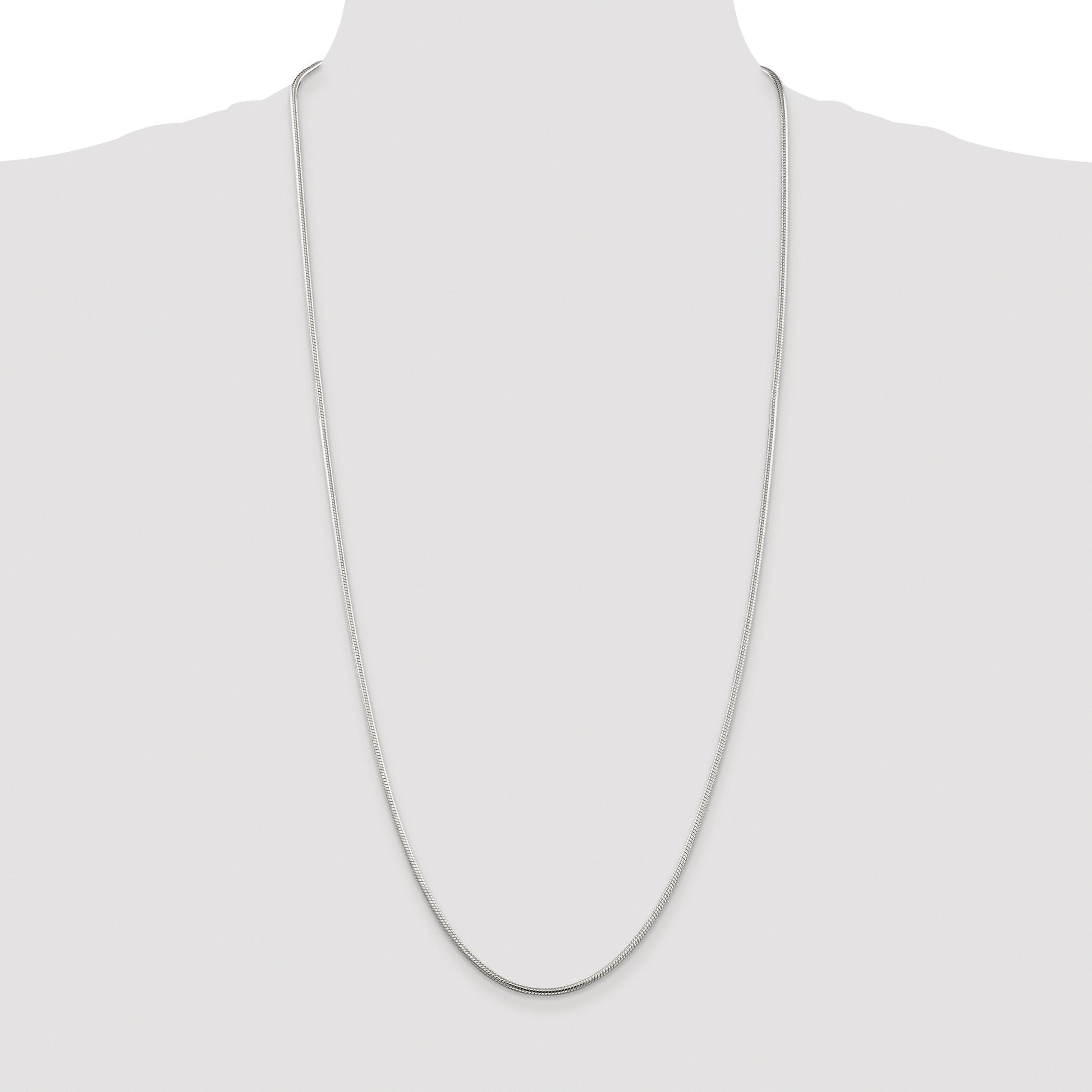 Sterling Silver Rhodium-plated 2mm Snake Chain