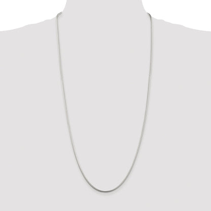Sterling Silver Rhodium-plated 2mm Snake Chain
