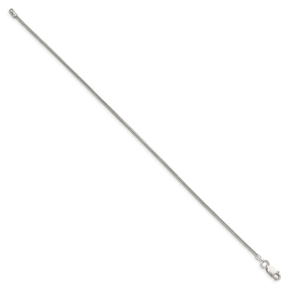 Sterling Silver 1.5mm Round Snake Chain Anklet