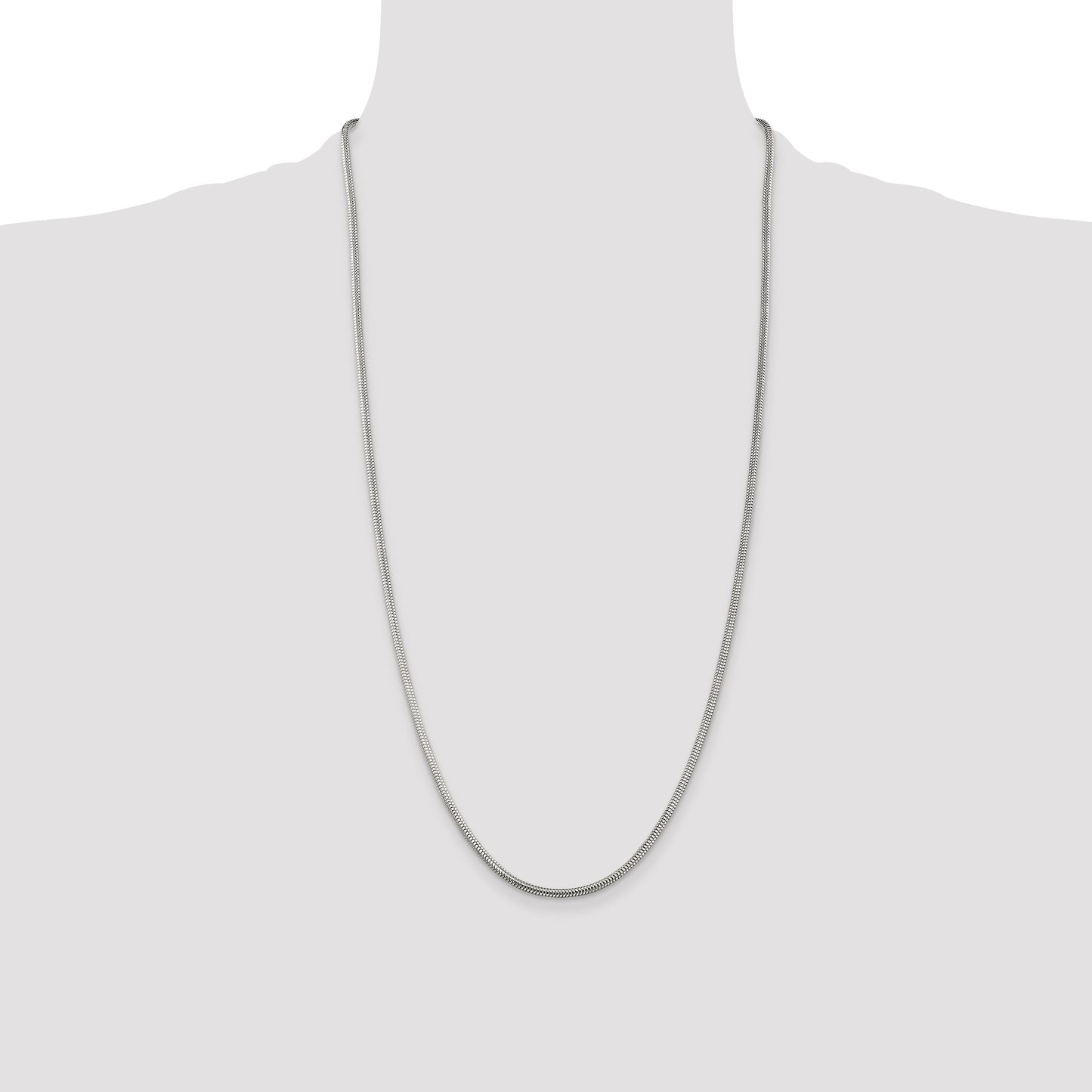 Sterling Silver 2.5mm Round Snake Chain