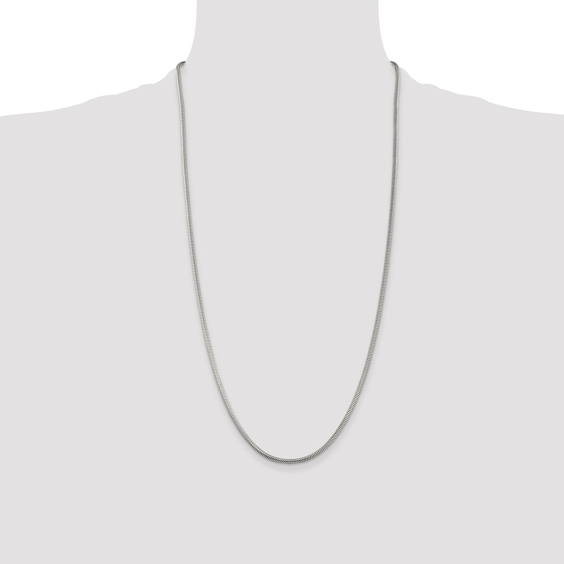 Sterling Silver 2.5mm Round Snake Chain