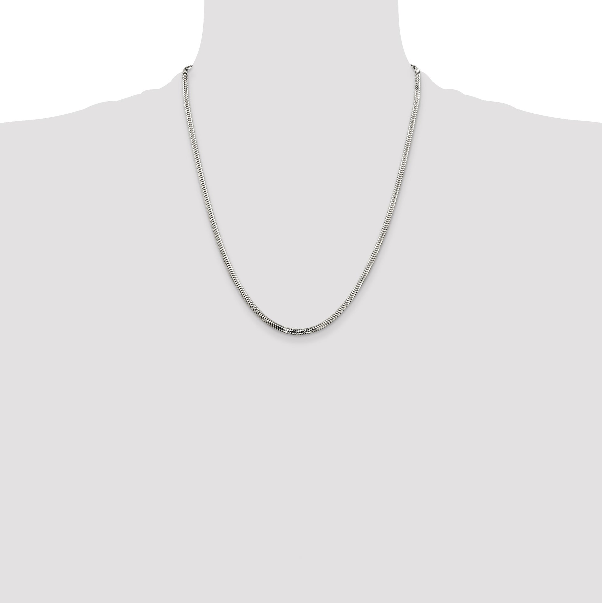 Sterling Silver 3mm Round Snake Chain