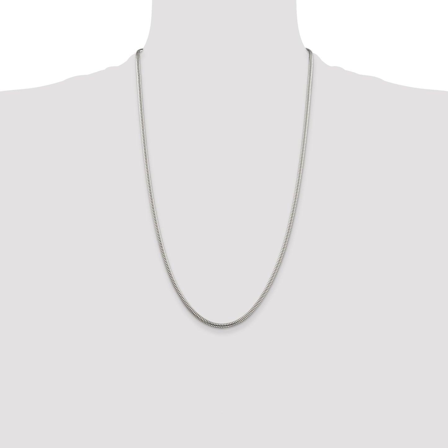 Sterling Silver 3mm Round Snake Chain