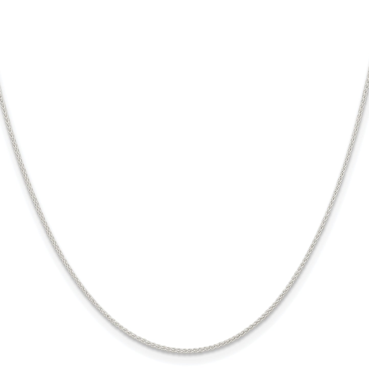 Sterling Silver Rhodium-plated 1mm Round Spiga Chain