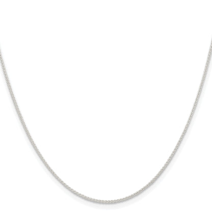Sterling Silver Rhodium-plated 1mm Round Spiga Chain