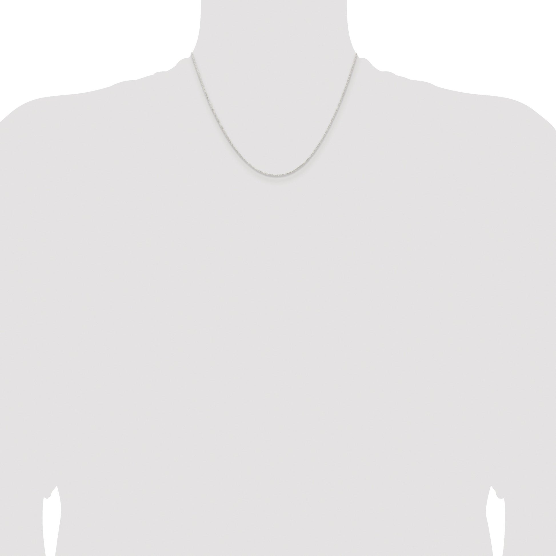 Sterling Silver Rhodium-plated 1mm Round Spiga Chain