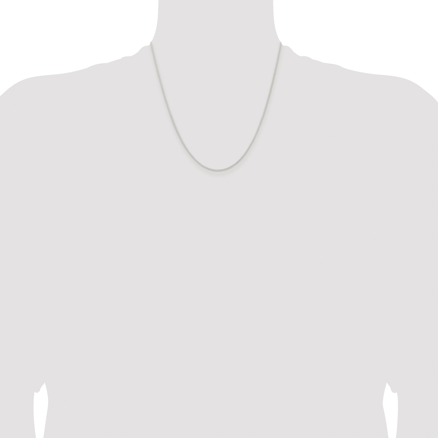 Sterling Silver Rhodium-plated 1mm Round Spiga Chain